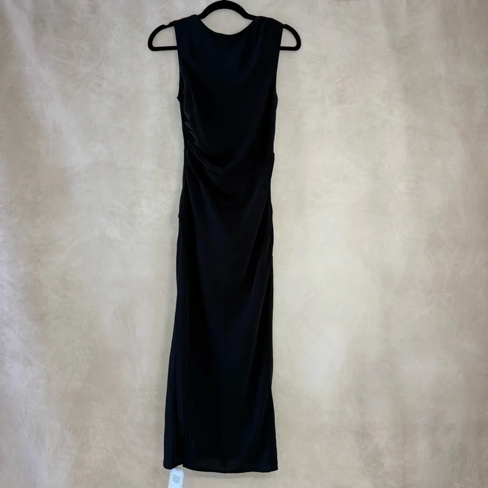 ABERCROMBIE & FITCH Sleeveless Draped Skirt Plunge Back Maxi Dress